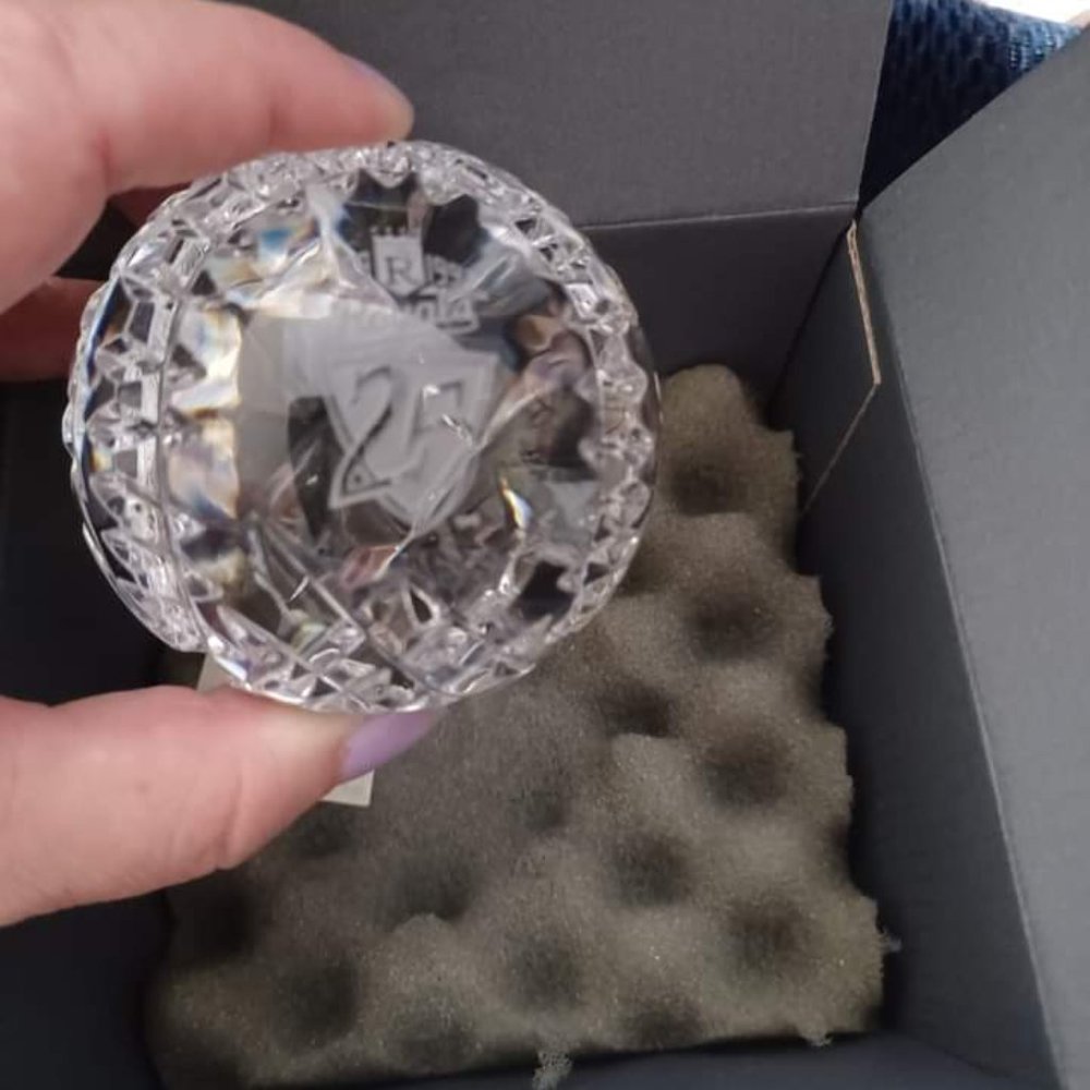 Waterford Crystal MLB Kansas City Royals 25th Anniversary Baseball 127/600 Made